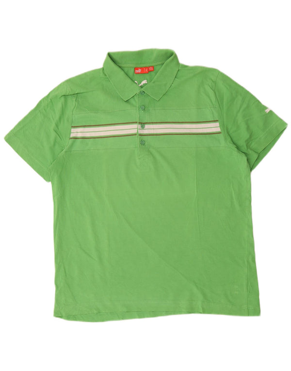 Polo Puma Hombre XL Algodón A Rayas Verde