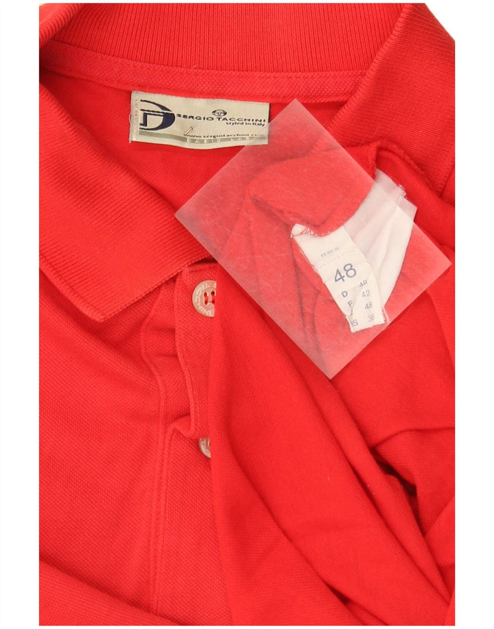 Sergio Tacchini Mens Polo Shirt IT 48 Medium Red