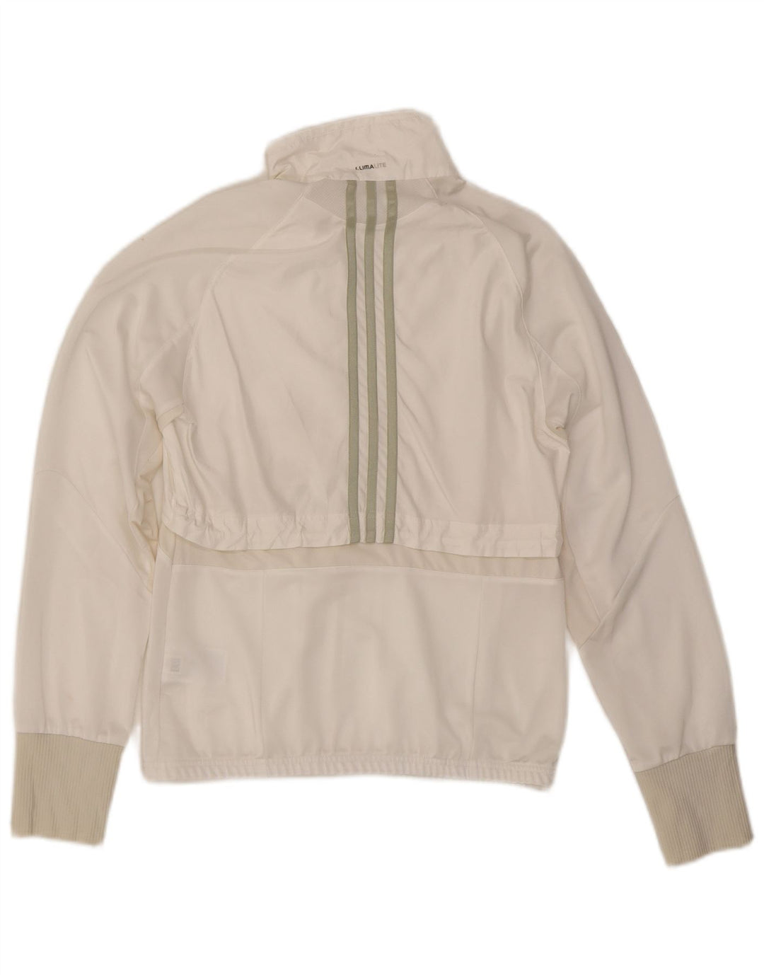 ADIDAS Mujer Clima 365 Chándal Top Chaqueta Reino Unido 10 Pequeño Poliéster Blanco