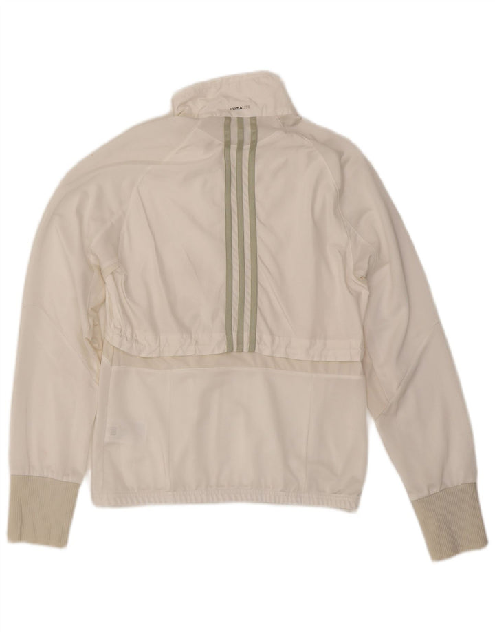 ADIDAS Mujer Clima 365 Chándal Top Chaqueta Reino Unido 10 Pequeño Poliéster Blanco