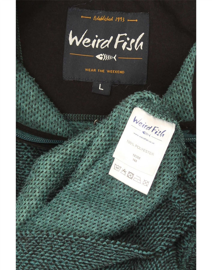 Weird Fish Chaqueta polar para hombre UK 40 Large Poliéster verde