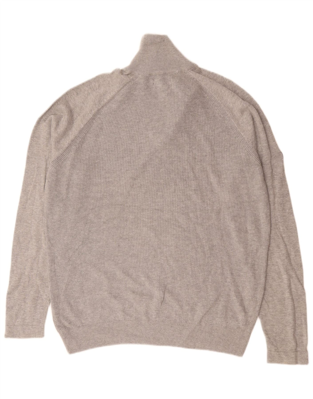 Jack & Jones Hombre Zip Neck Jumper Sweater Gris Medio Algodón