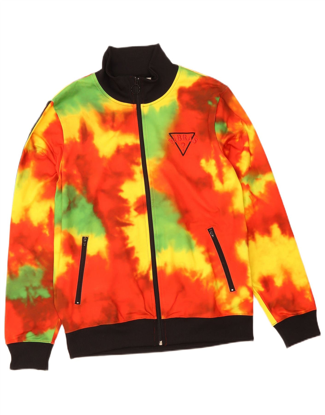 Guess Mens Chándal Top Chaqueta Mediana Multicolor Tie Dye Poliéster