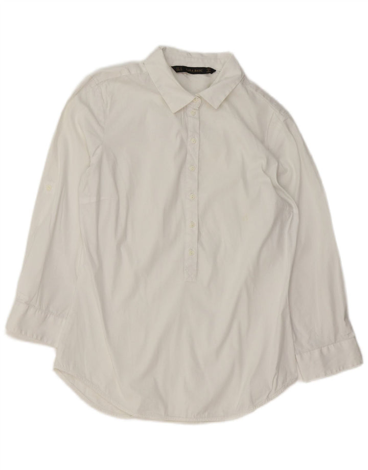 Zara Camisa tipo jersey de manga 3/4 para mujer Reino Unido 40 Mediano Blanco