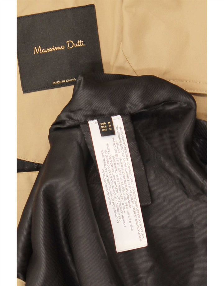 Massimo Dutti Gabardina Corta Oversize Mujer UK 44 Algodón Beige Medio