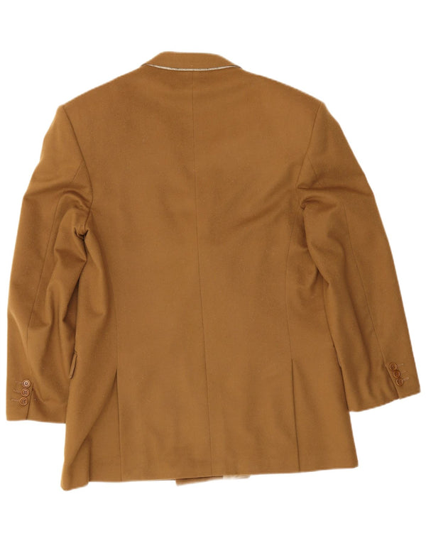 Vintage hombre doble pecho chaqueta blazer IT 52 XL beige lana virgen