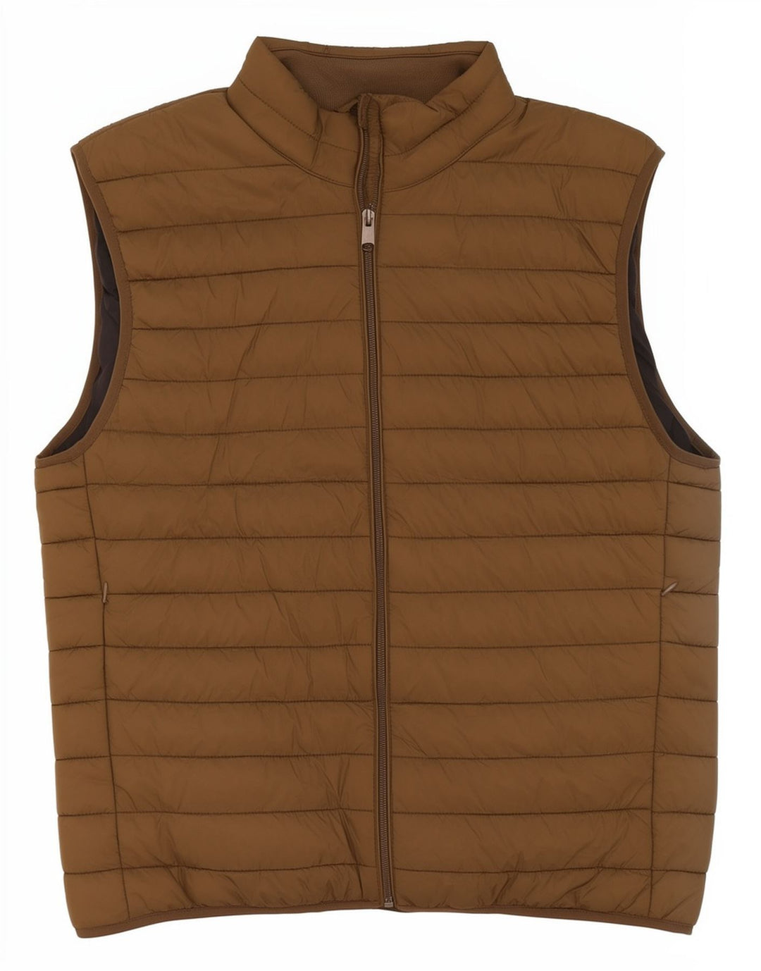 Zara Mens Chaleco Acolchado Reino Unido 40 Grande Caqui Poliéster