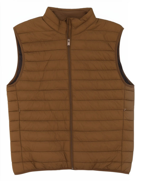 Zara Mens Chaleco Acolchado Reino Unido 40 Grande Caqui Poliéster