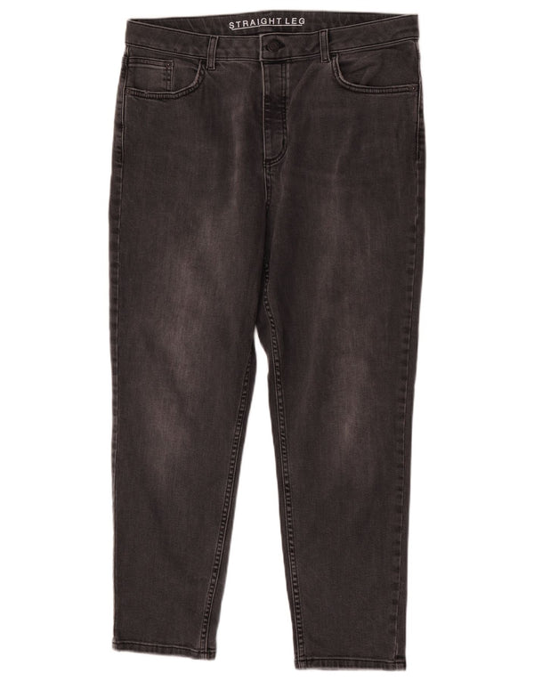 Marks & Spencer Jeans rectos para mujer UK 40 Large W32 L26 Algodón negro