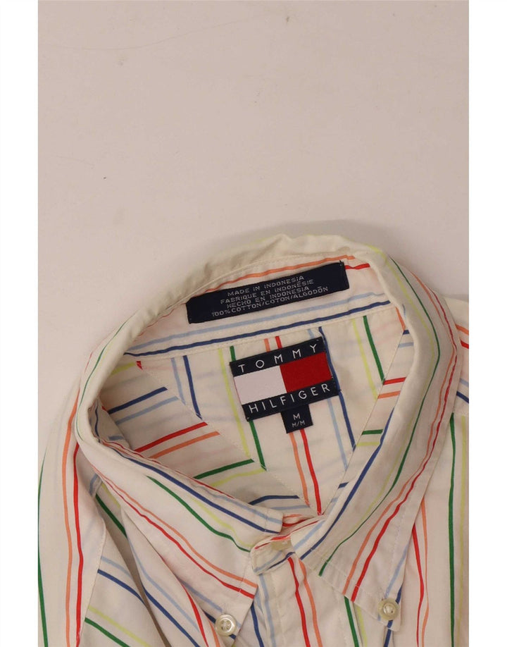 Tommy Hilfiger Camisa Regular Fit De Manga Corta Para Hombre Rayas Blancas Medianas