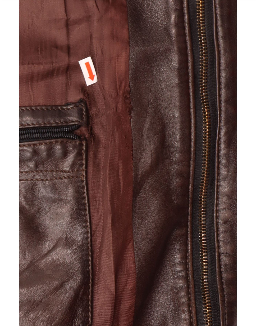 VINTAGE Chaqueta de cuero para hombre Reino Unido 38 Marrón medio