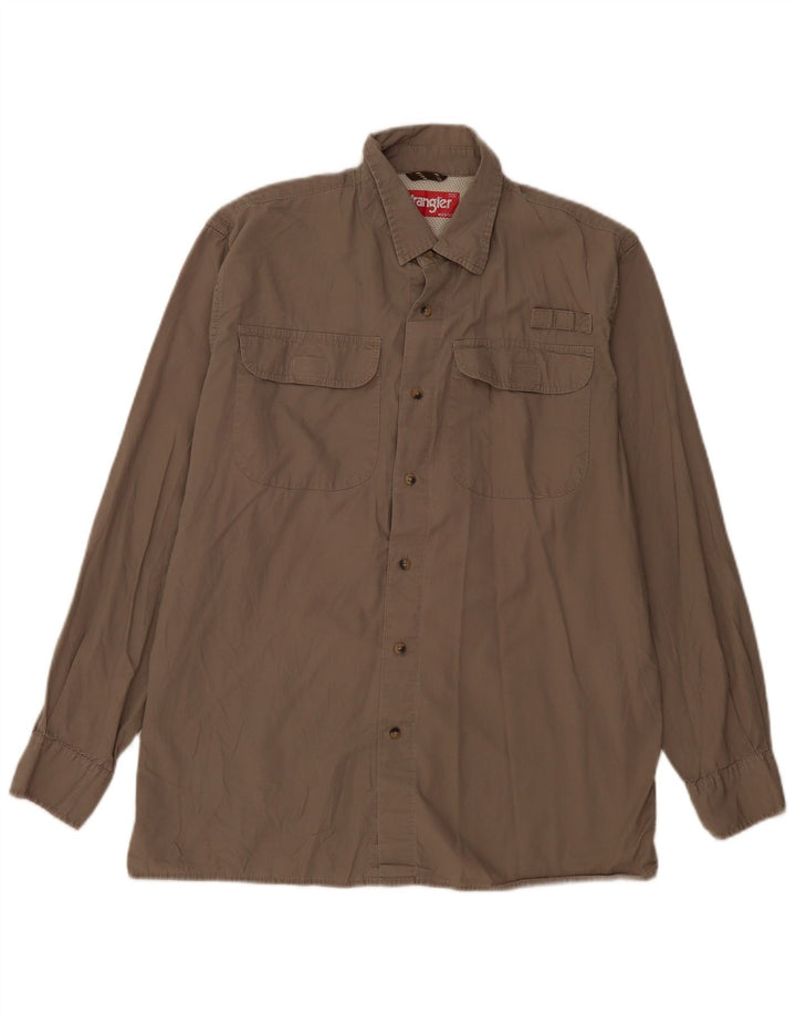 Camisa Wrangler Hombre Algodón Caqui Medio
