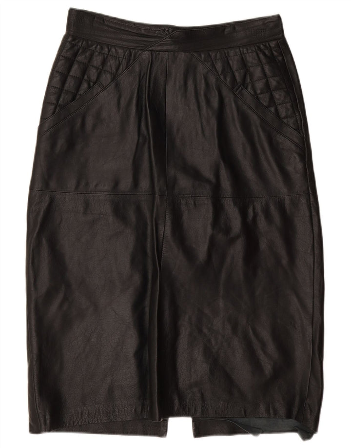 Falda de cuero vintage para mujer W30 Medio Negro