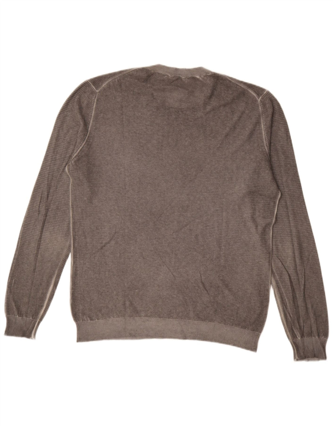 Sisley Jersey con cuello redondo para hombre, talla grande, gris