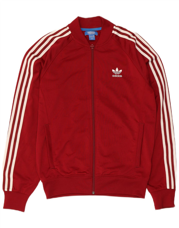 Adidas Hombre Chándal Top Chaqueta Medio Granate Poliéster