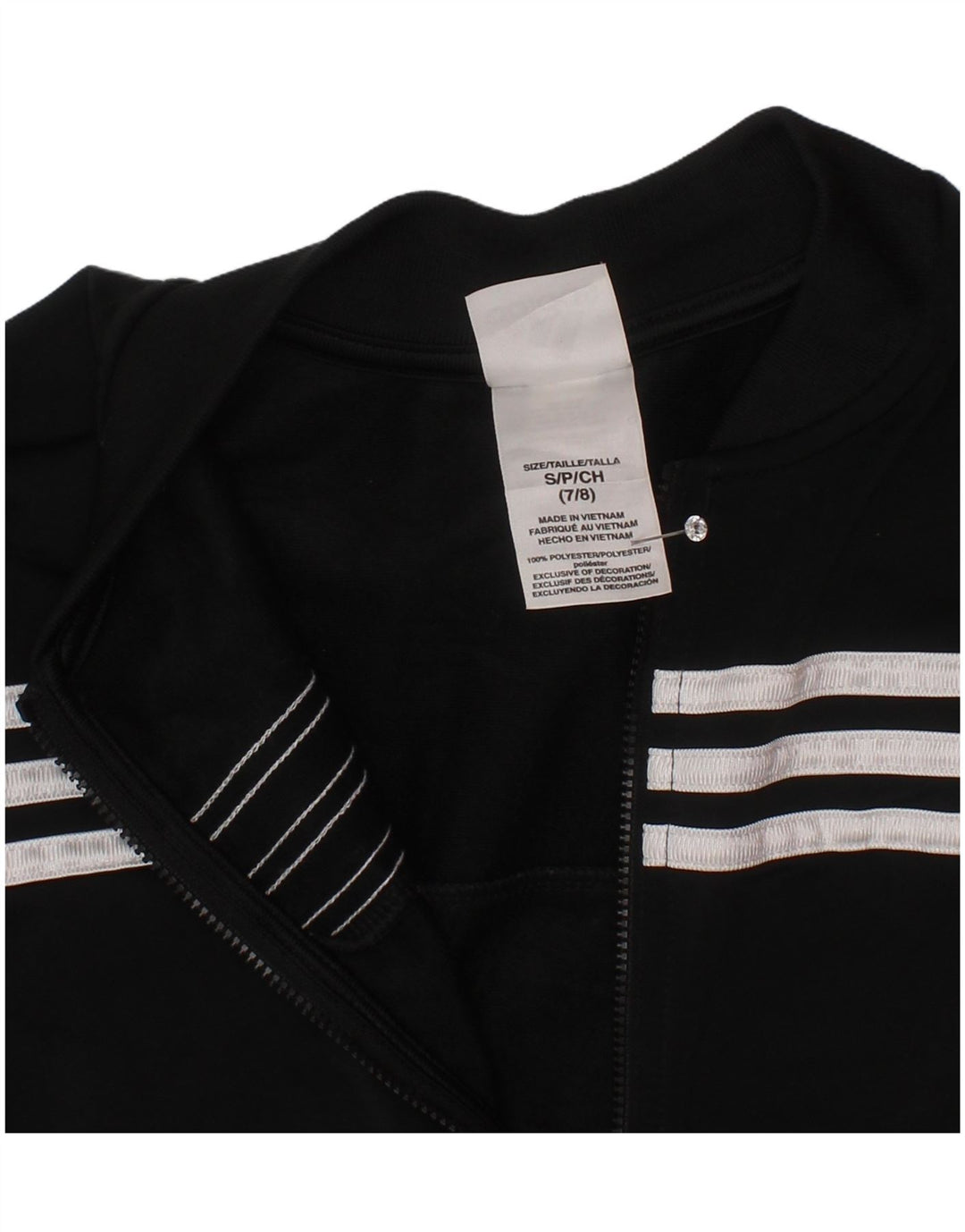Adidas Chaqueta Chándal para Niños 7-8 Años Small Negro Poliéster