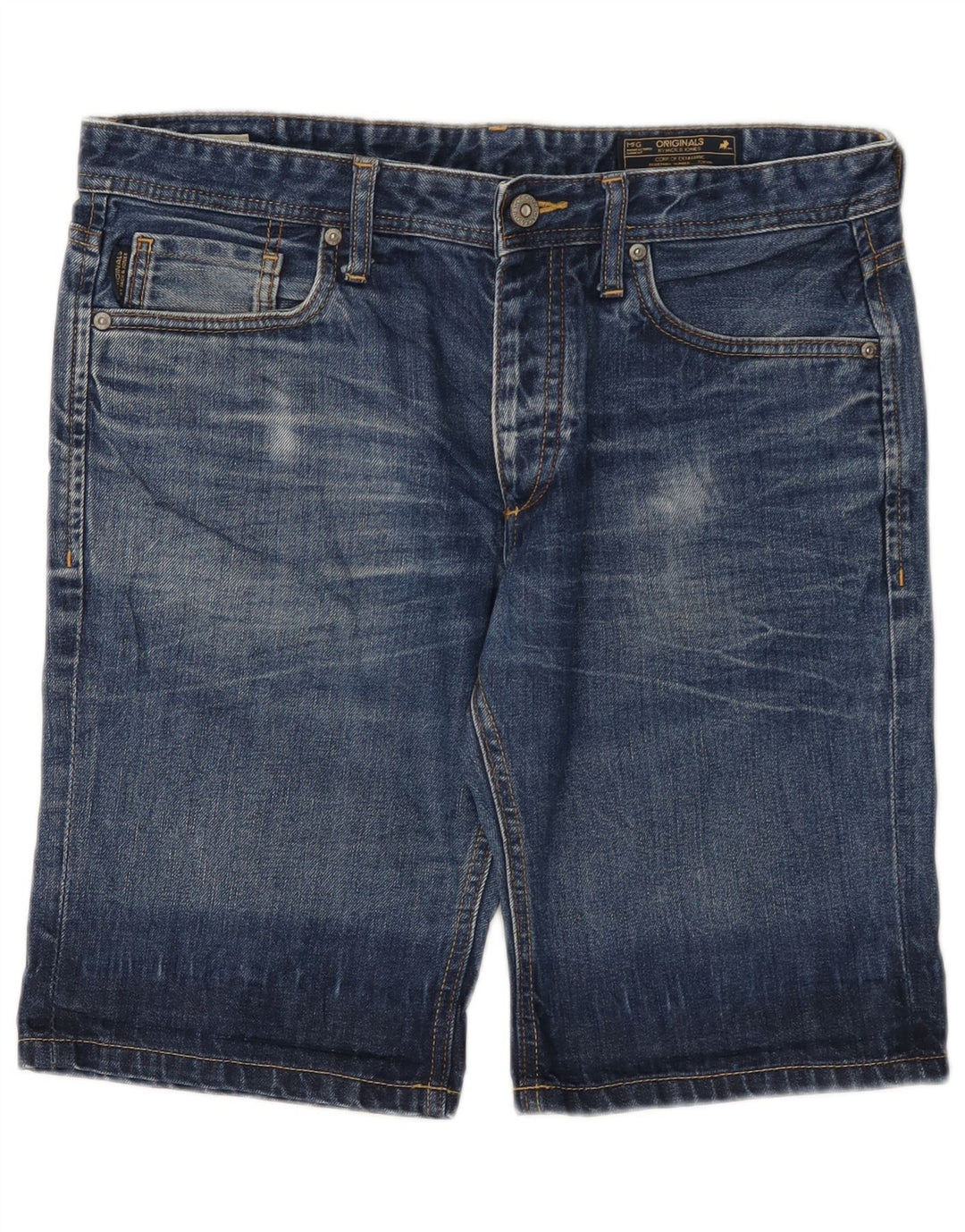 Jack & Jones - Pantalones cortos vaqueros para hombre, talla grande, W34, algodón azul