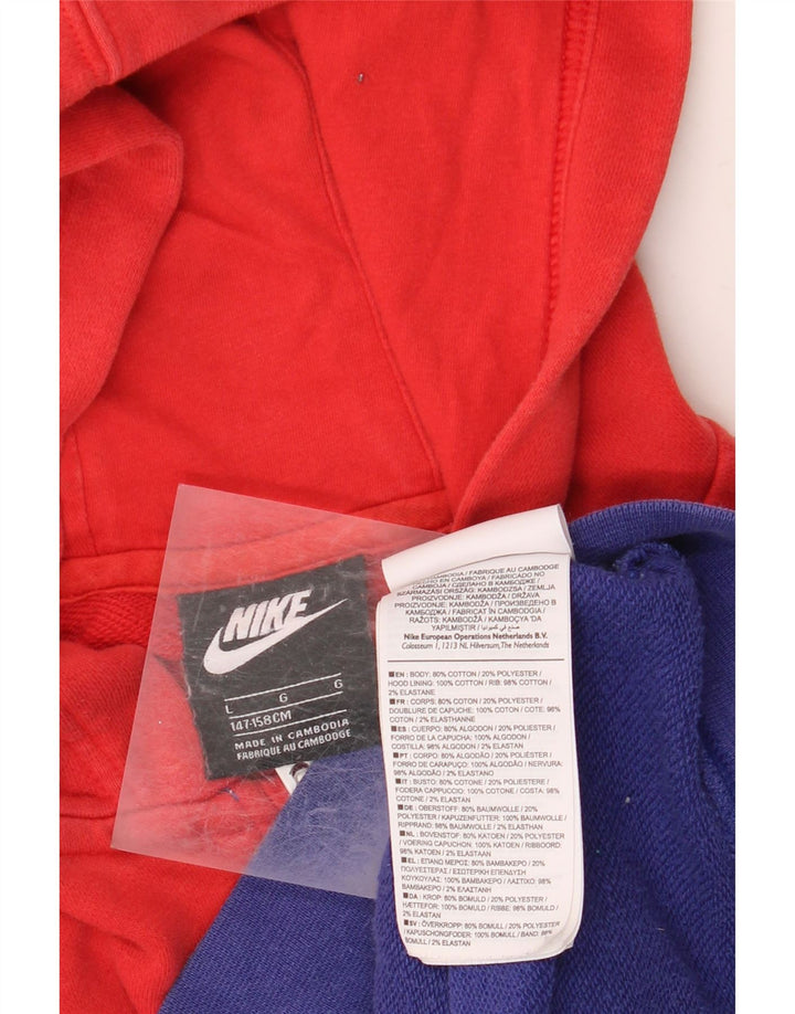 NIKE Sudadera con capucha y cremallera para niños, talla grande, color rojo, 12-13 años