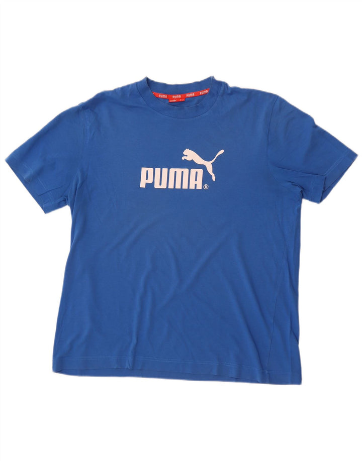 Puma - Camiseta gráfica para hombre, talla grande, algodón azul