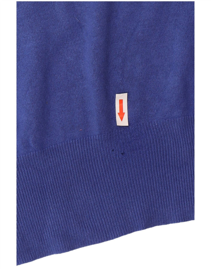 Marks & Spencer Suéter con Cuello en V para Mujer UK 46 Grande Poliamida Azul