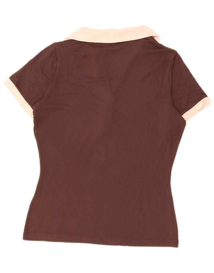Fred Perry Polo para mujer UK 42 Marrón medio Colorblock