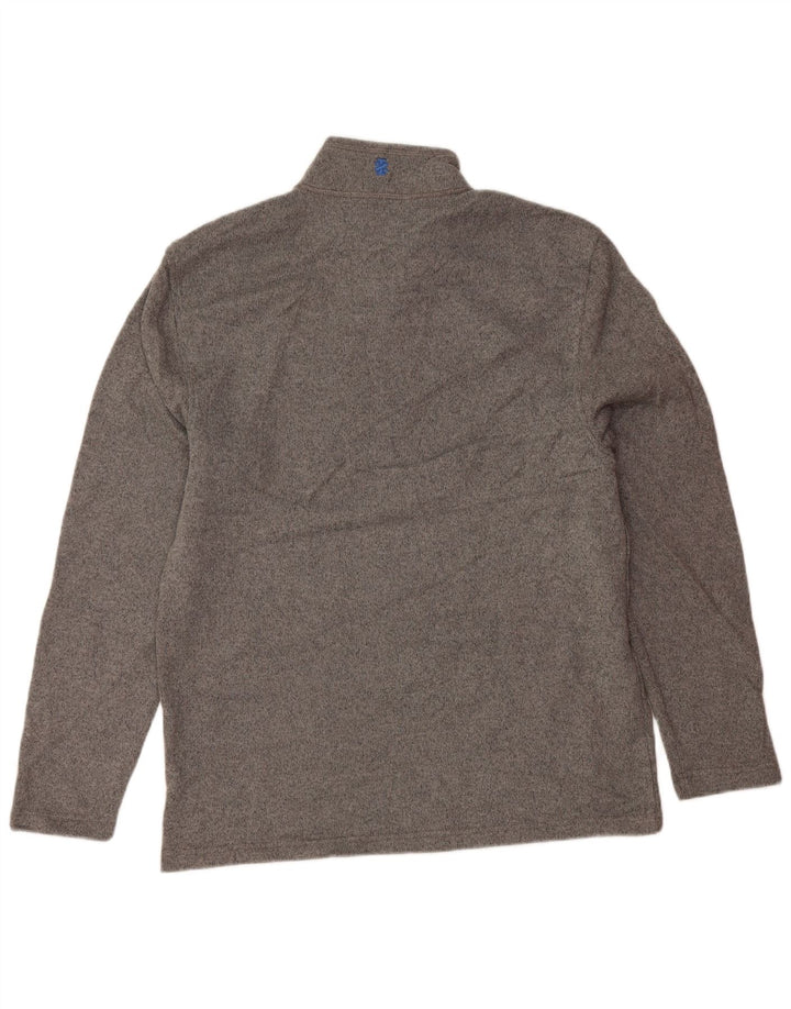 IZOD Sudadera con cuello y cremallera para hombre Jersey Gris medio Poliéster moteado