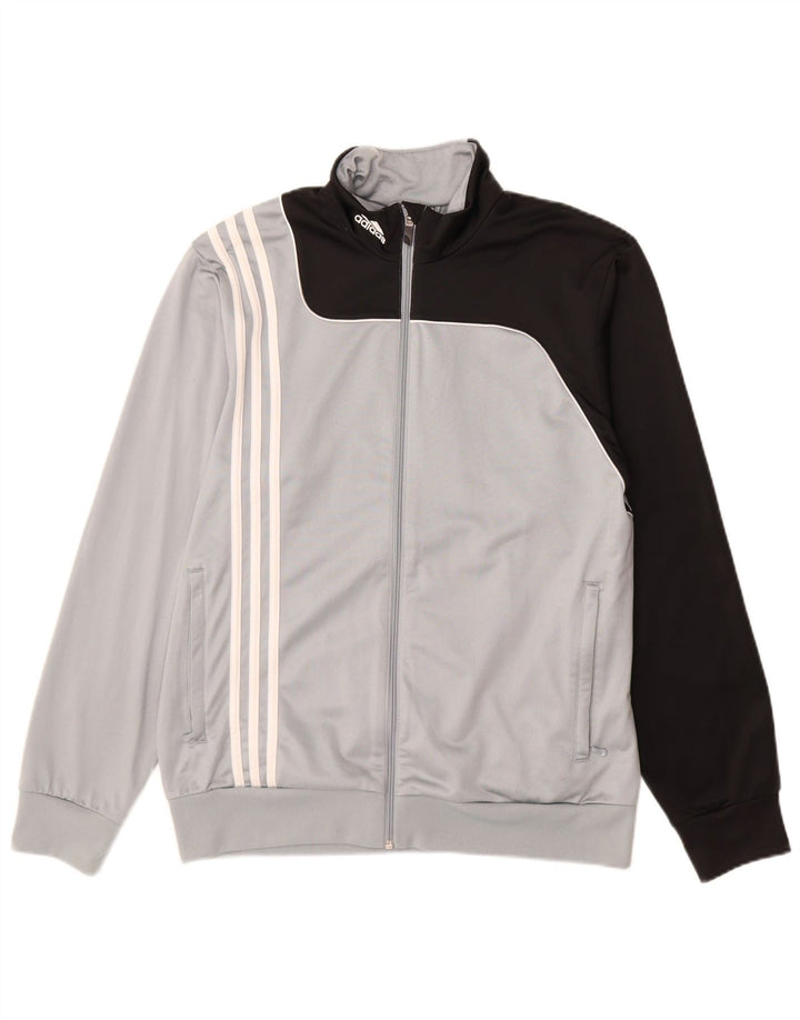 Adidas - Chaqueta de chándal para hombre, talla 40/42, color gris medio, poliéster