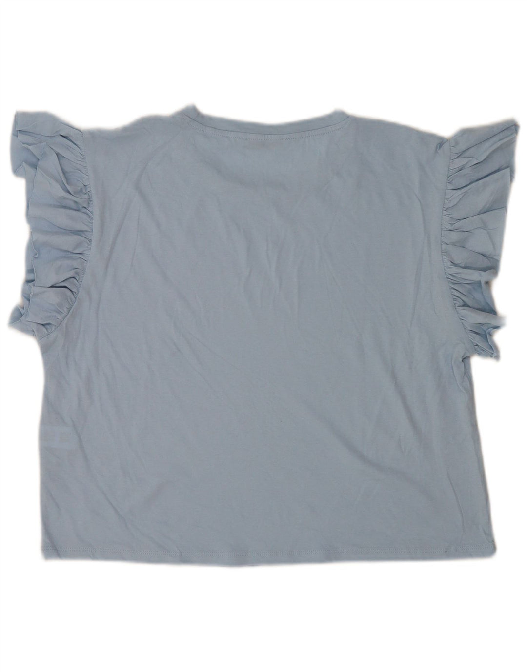 Zara Mujer Blusa Top UK 44 Algodón Azul Medio
