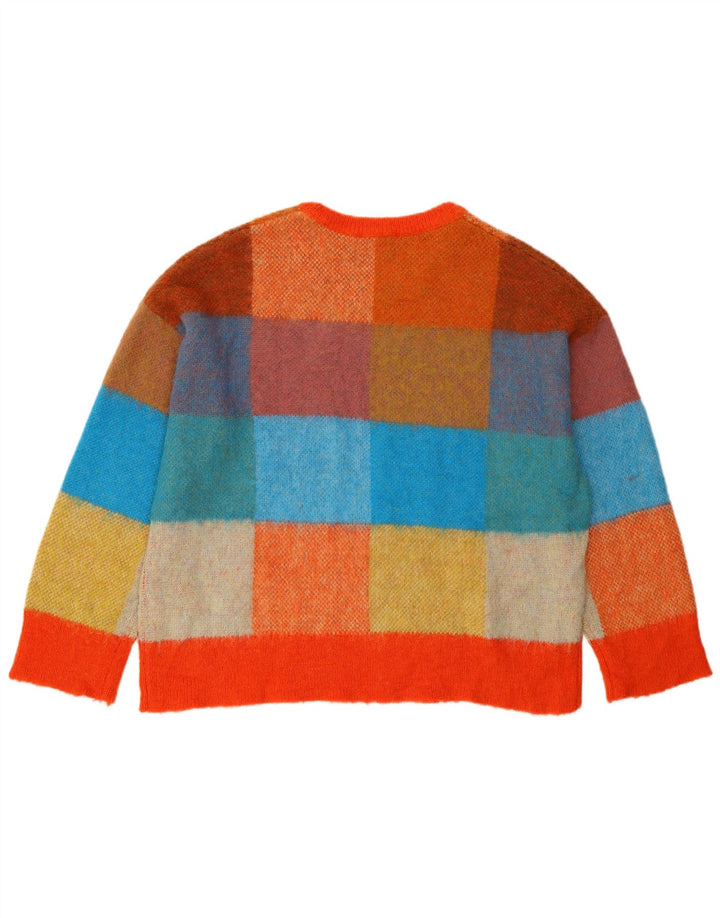 Desigual - Jersey de cuello redondo para mujer, talla 40, talla grande, acrílico multicolor