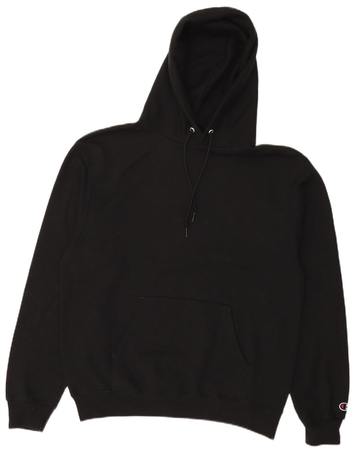 Champion Sudadera con capucha para hombre Jersey mediano de algodón negro