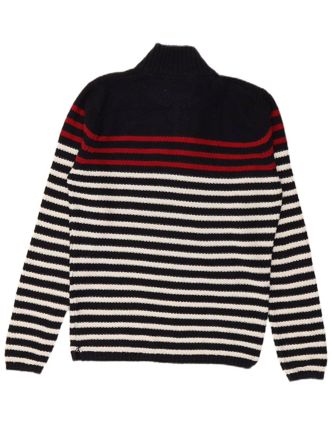 Zara Hombre Jersey Con Cremallera Y Cuello Jersey De Algodón A Rayas Azul Marino Medio