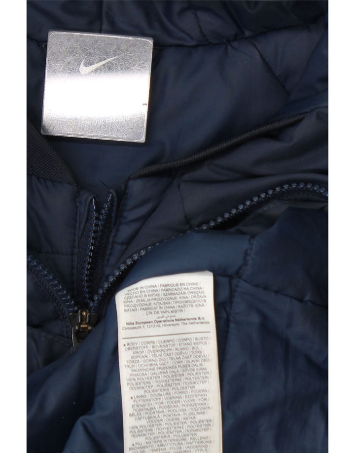 Nike Abrigo acolchado con capucha para hombre UK 38 Medium Azul marino Poliéster