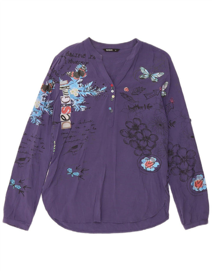 Desigual - Jersey para mujer, talla 40, talla mediana, viscosa floral, color azul marino