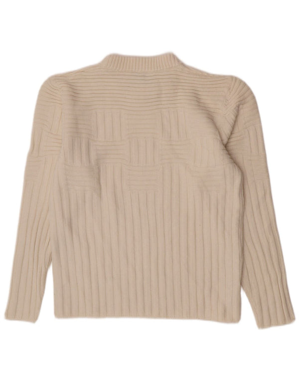 Bikkembergs Suéter tipo jersey con cuello redondo para mujer UK 12 Medium Off White