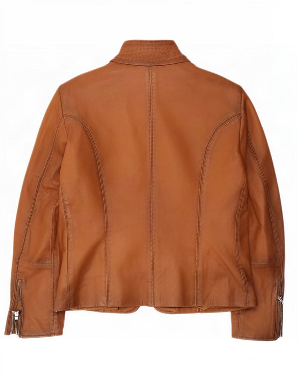 Chaqueta de cuero vintage para mujer IT 48 XL Marrón