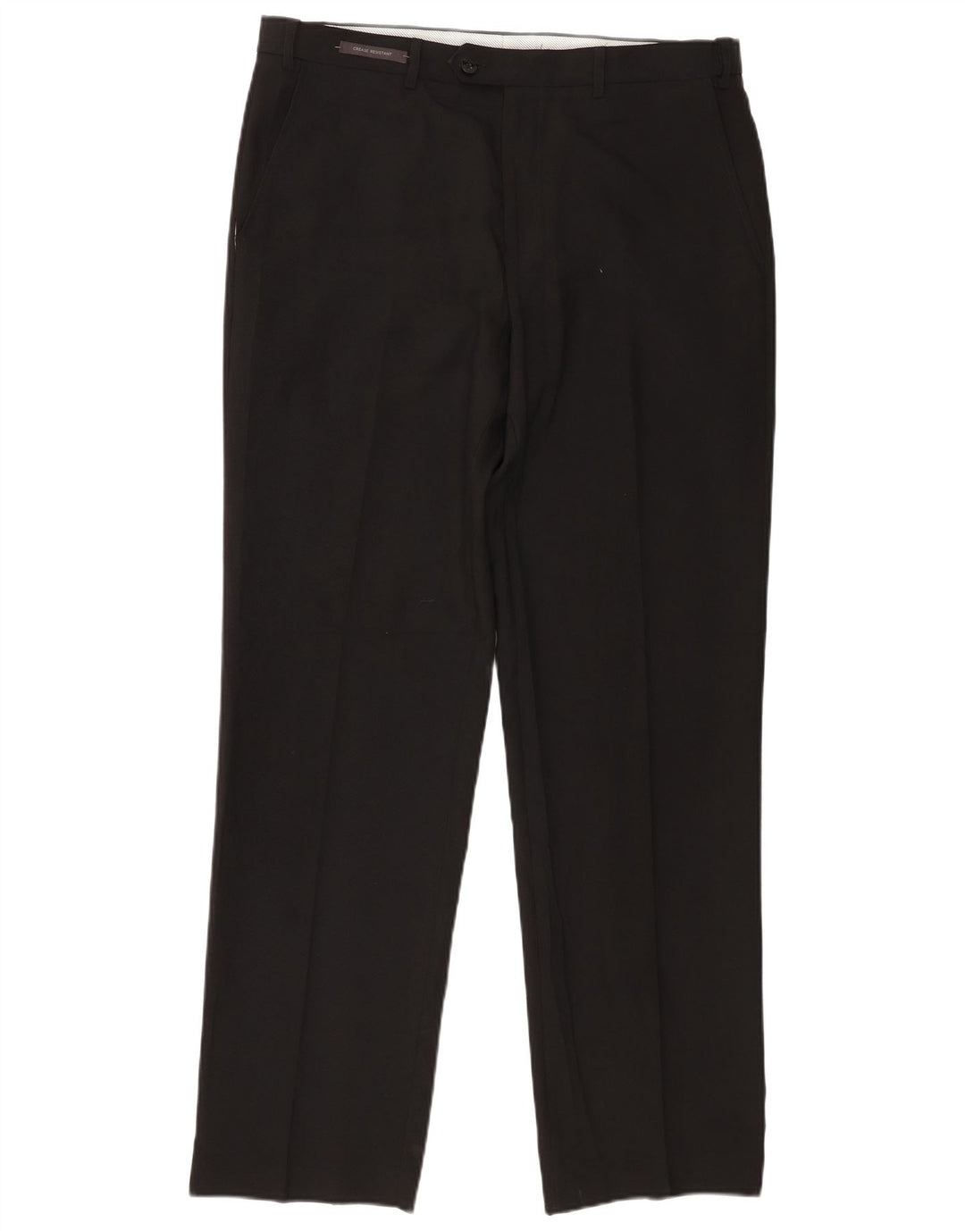 Marks & Spencer Pantalón de traje de corte regular para hombre W36 L31 Poliéster negro