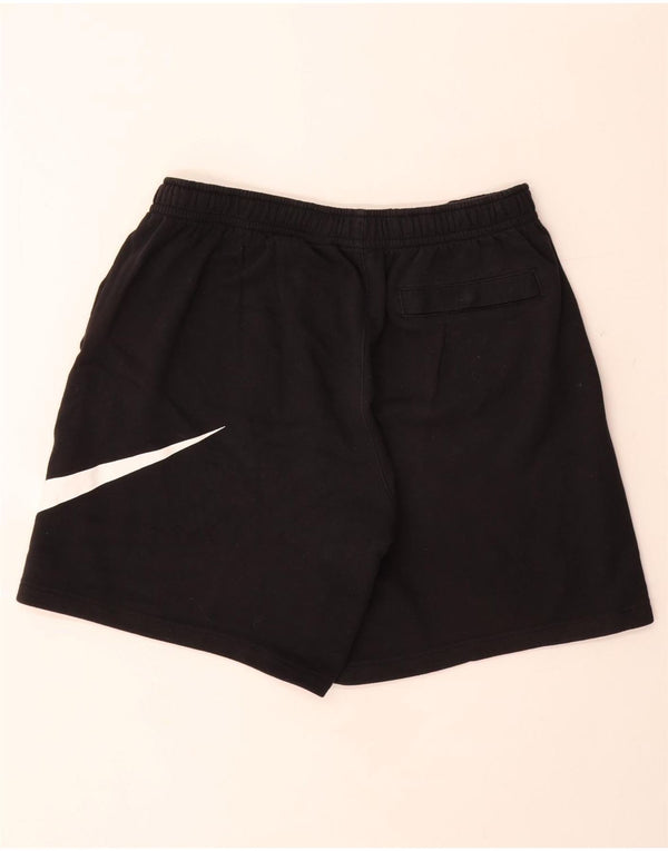 NIKE Pantalones cortos deportivos con gráficos para hombre, tamaño grande, algodón negro