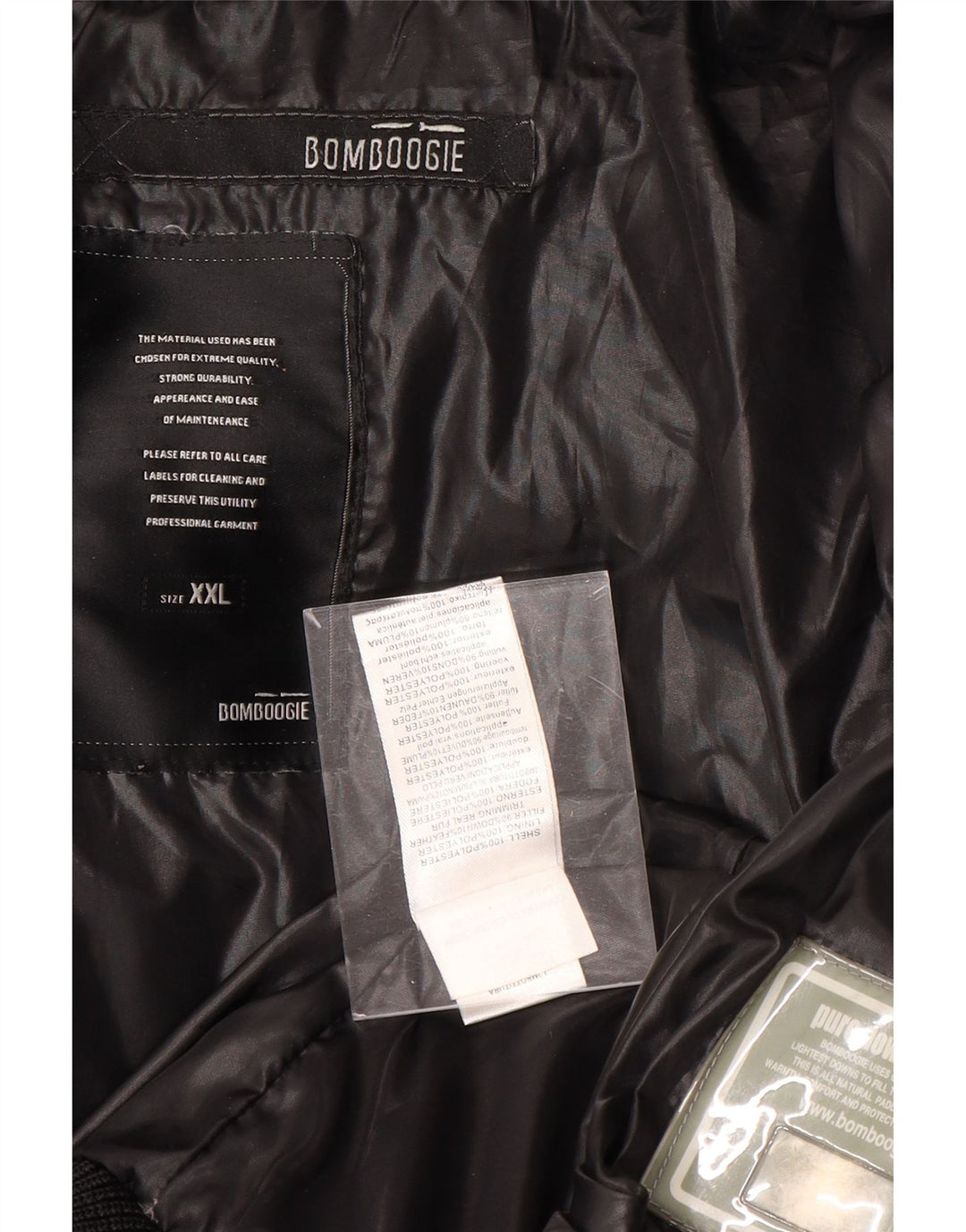 BOMBOOGIE Chaqueta acolchada con capucha para hombre UK 44 2XL Poliéster negro