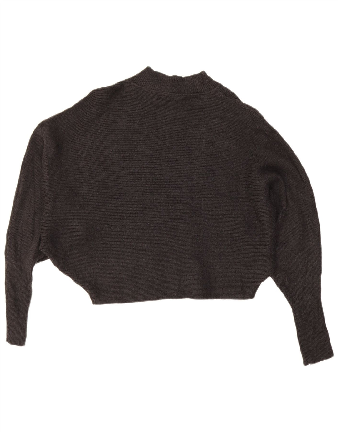 Zara Mujer Batwing Crop Turtle Neck Jumper Sweater UK 46 Grande Gris