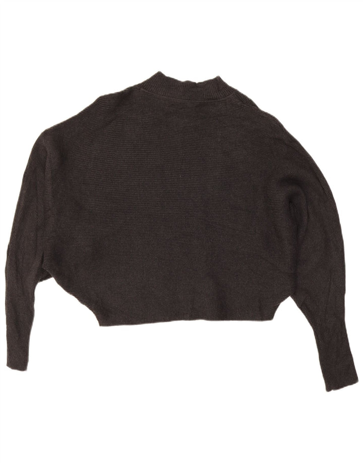 Zara Mujer Batwing Crop Turtle Neck Jumper Sweater UK 46 Grande Gris