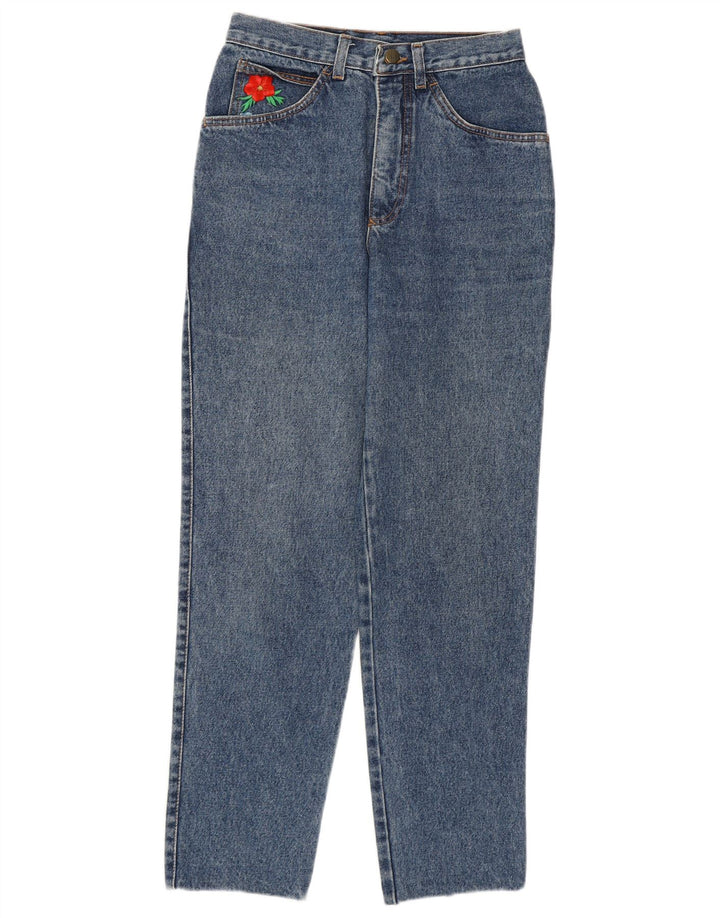 STEFANEL Vaqueros cónicos de cintura alta para mujer IT 44 Medium W26 L27 Algodón azul