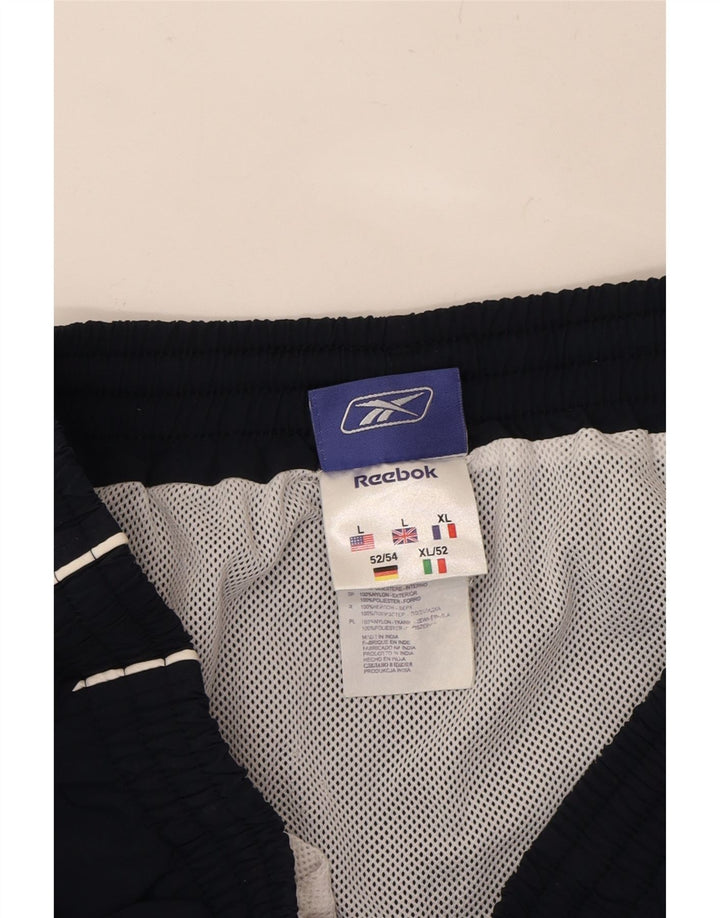 REEBOK Mens Sport Shorts Large Navy Blue Polyester Vintage Reebok and Second-Hand Reebok from Messina Hembry 