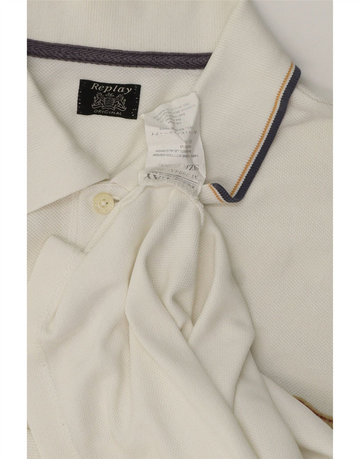 Replay Polo Hombre XL Blanco Algodón Clásico