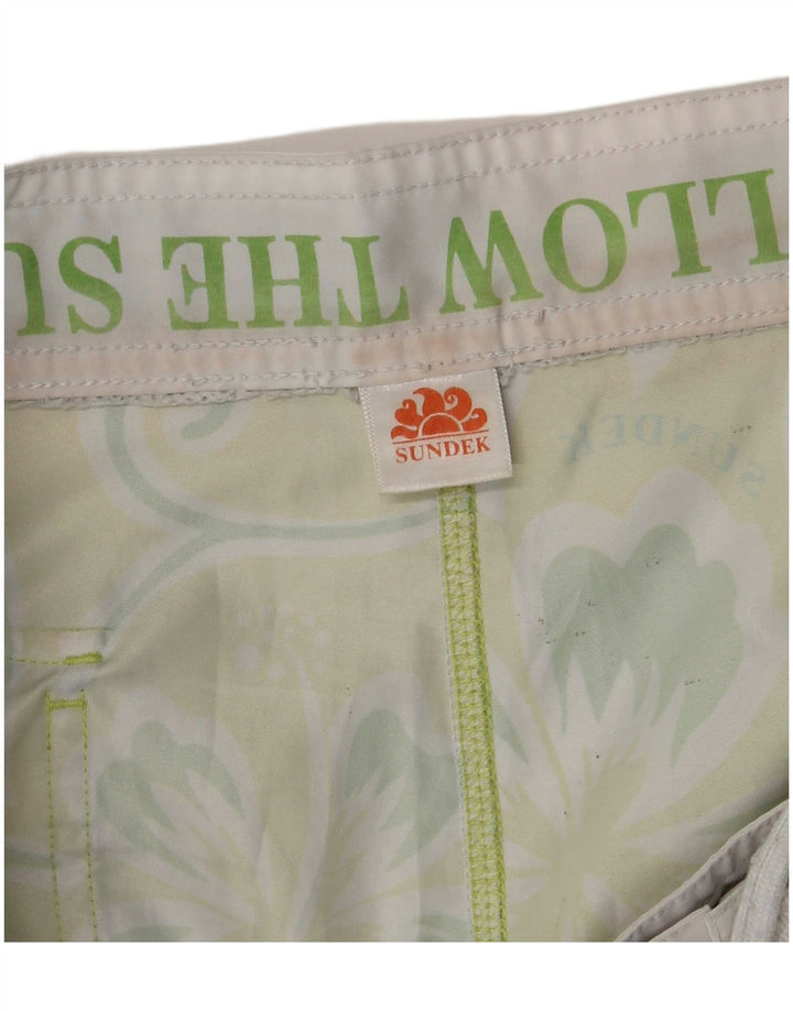 SUNDEK Bañador para hombre con estampado floral verde grande