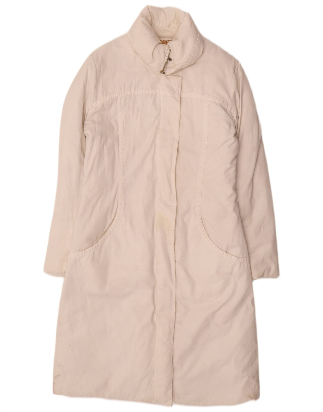 Abrigo Mujer Trussardi Jeans Acolchado IT 44 Medio Blanco Algodón