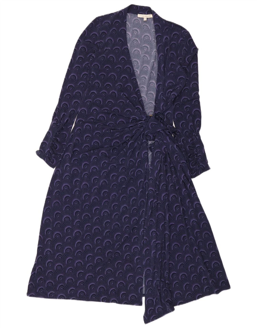 Laura Ashley Vestido cruzado con estampado abstracto para mujer, talla M, color morado