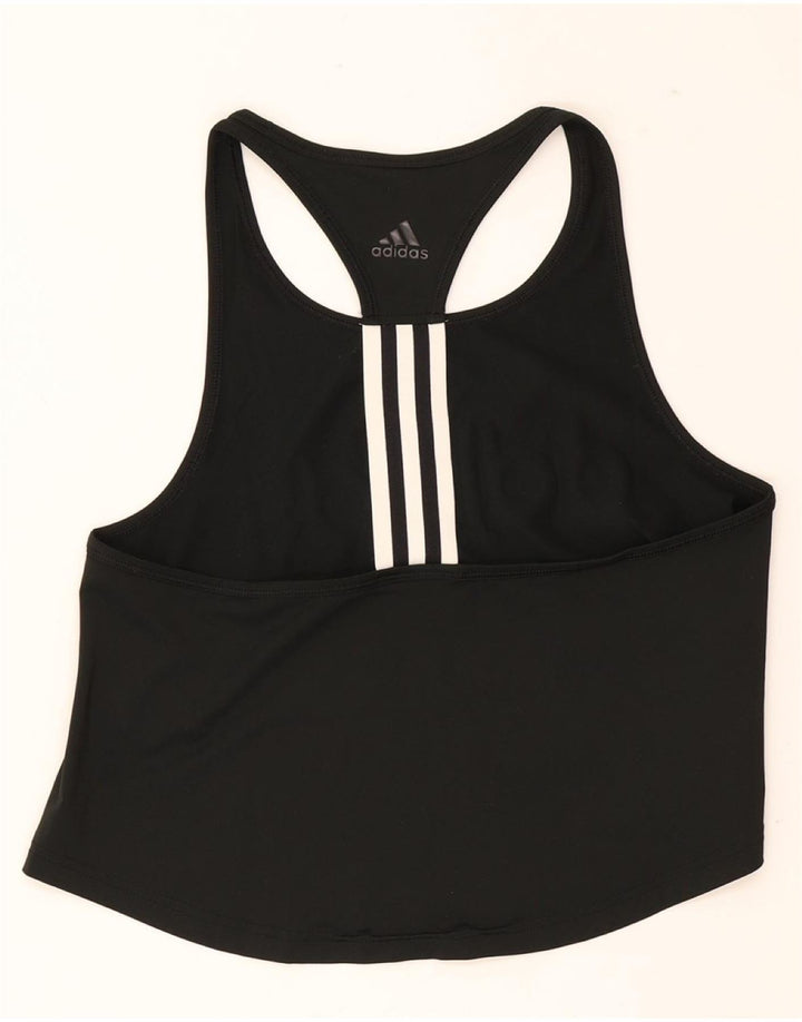 Top sin mangas con gráfico adidas para mujer UK 12/14 Poliéster negro mediano