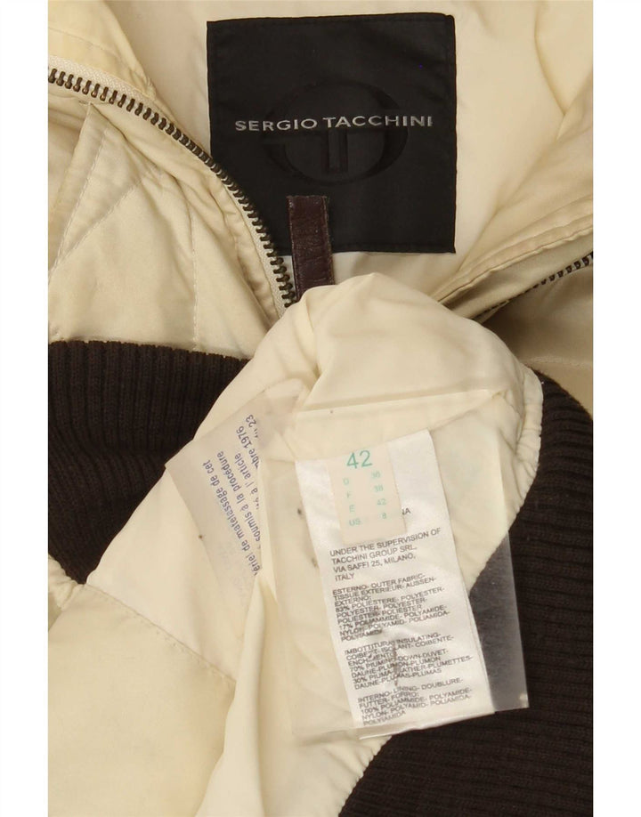 Chaqueta acolchada con capucha para mujer Sergio Tacchini IT 42 Medium Beige Colourblock