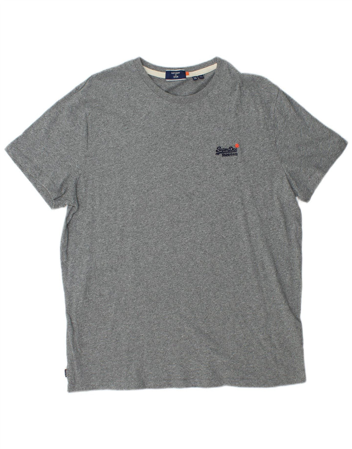 Superdry Camiseta para hombre Top 2XL Algodón moteado gris