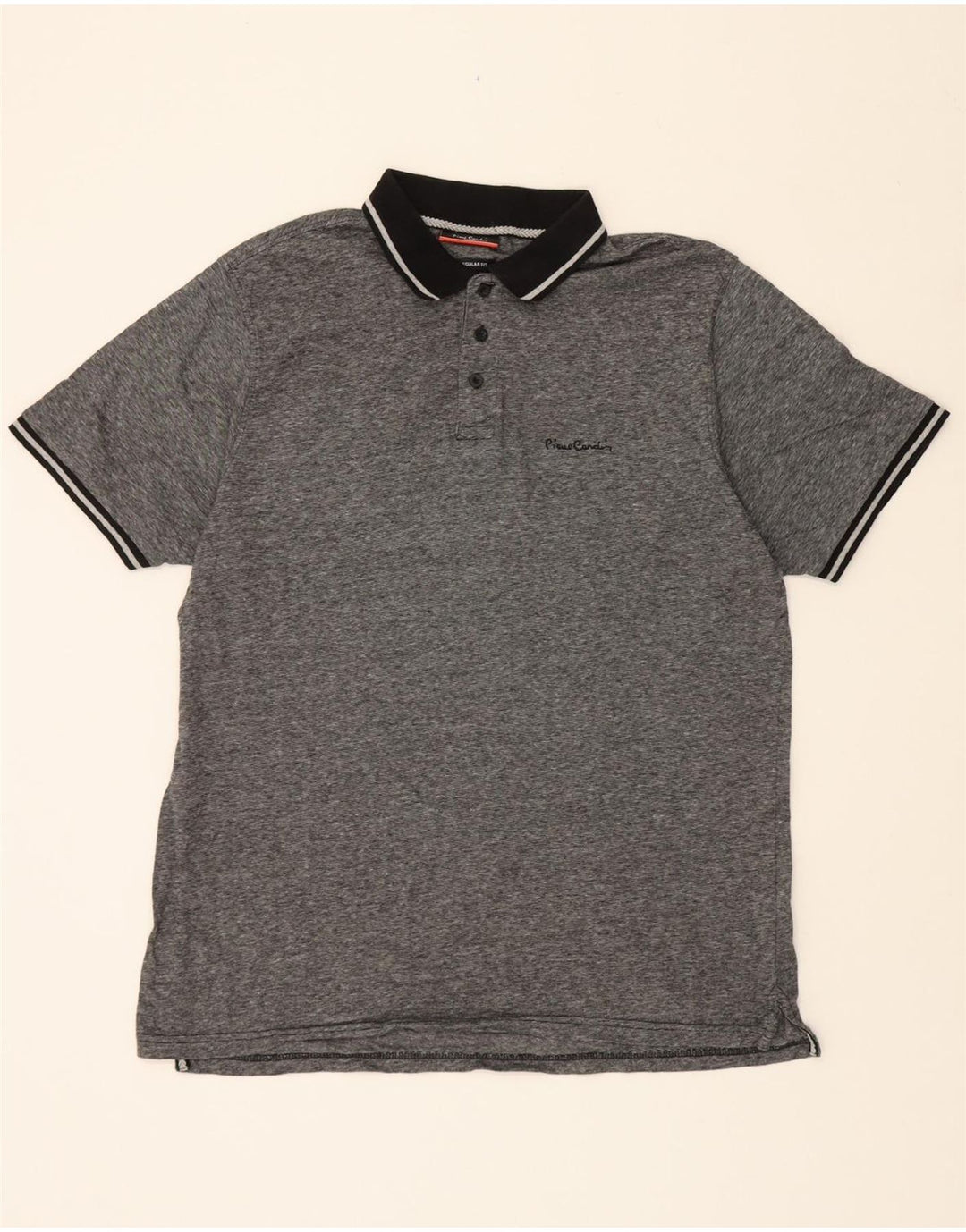 PIERRE CARDIN Mens Regular Fit Polo Shirt Medium Grey Cotton Vintage Pierre Cardin and Second-Hand Pierre Cardin from Messina Hembry 